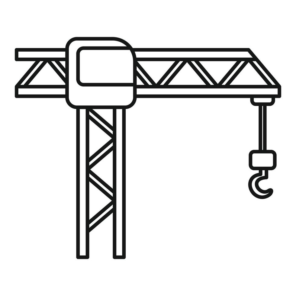 ícone do guindaste de gancho, estilo de estrutura de tópicos vetor