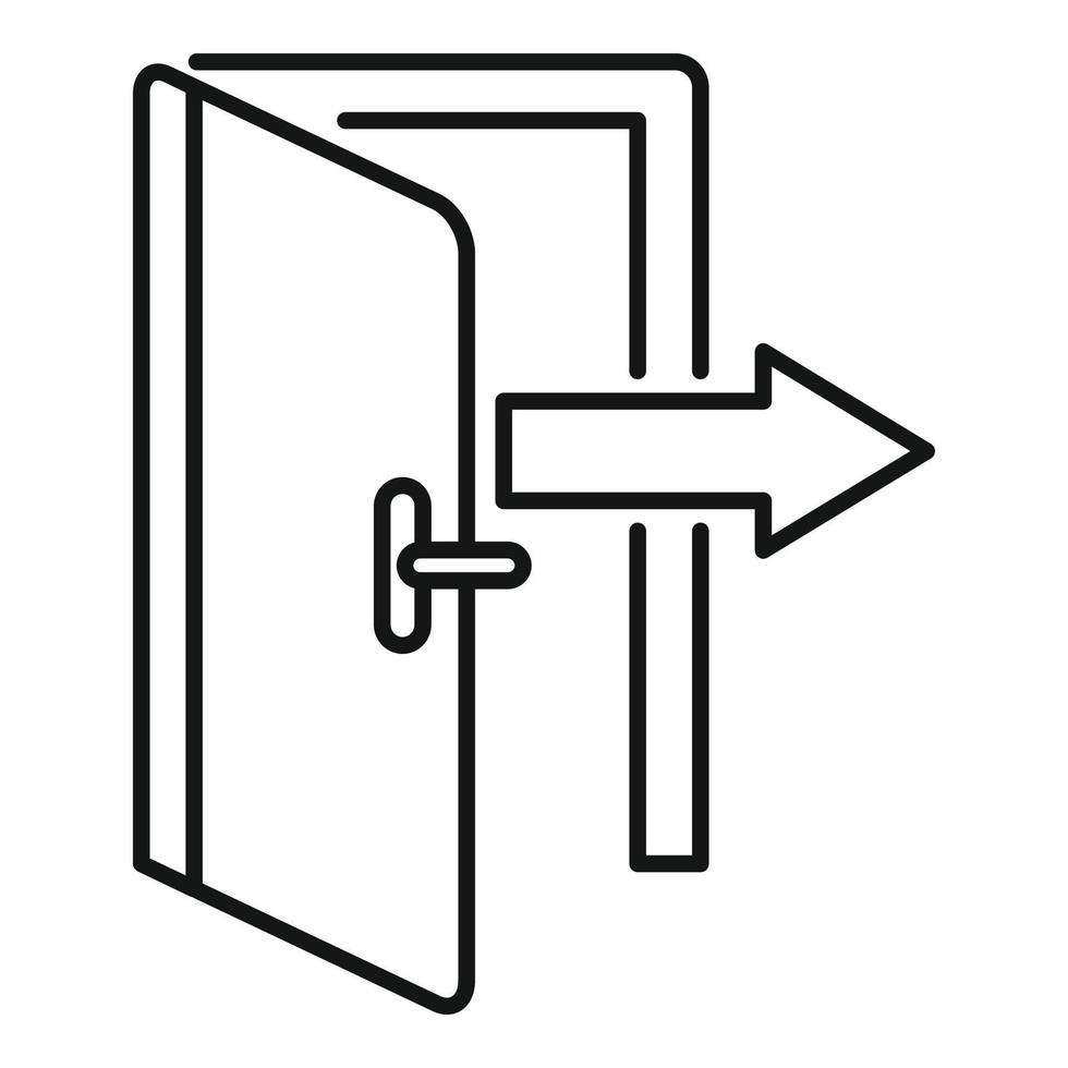 ícone de saída de direção, estilo de estrutura de tópicos vetor