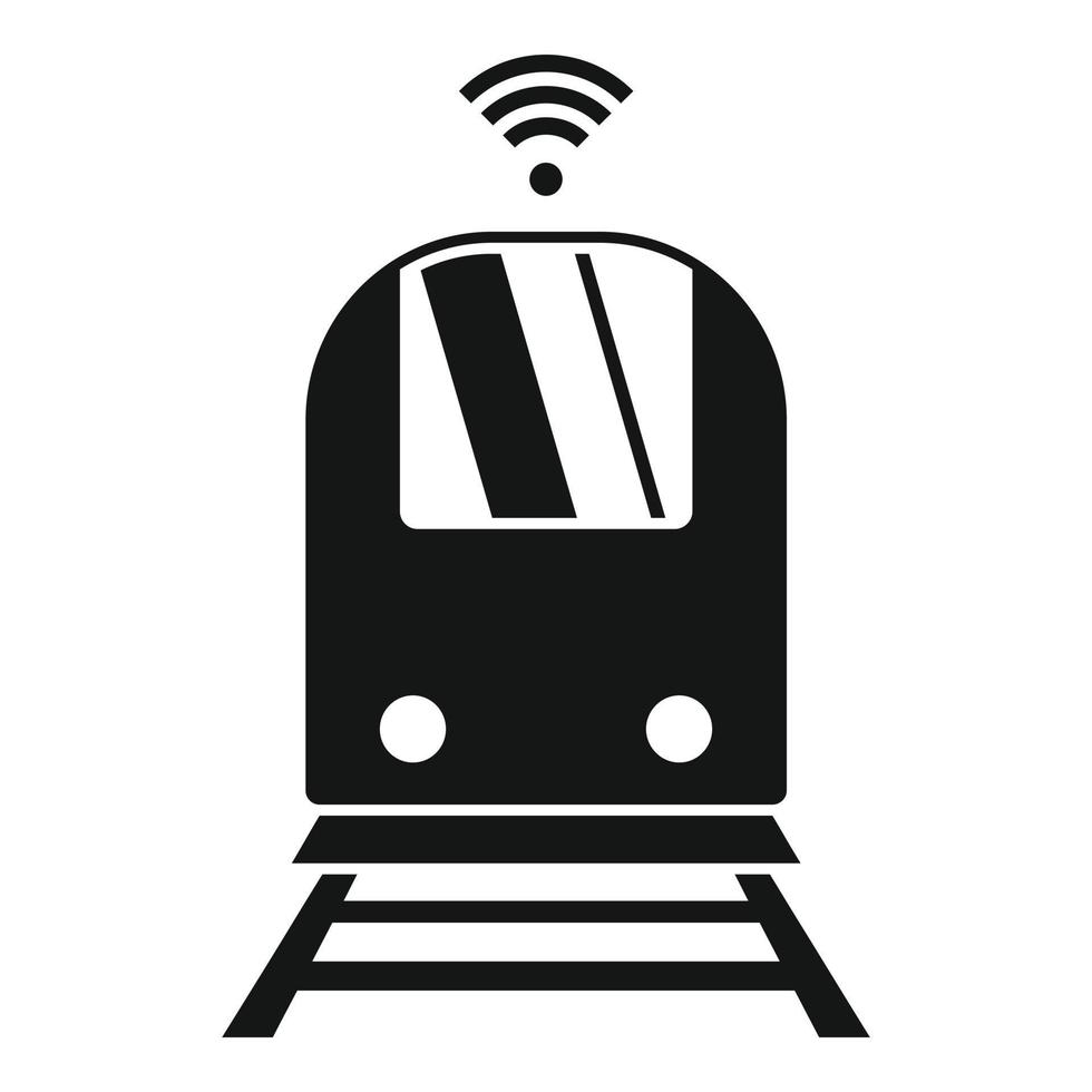 trem ícone de ponto wi-fi, estilo simples vetor