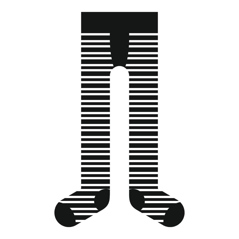 ícone de meia-calça listrada, estilo simples vetor