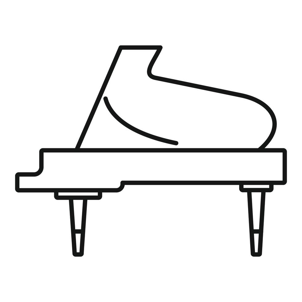 ícone de instrumento de piano de cauda, estilo de estrutura de tópicos vetor