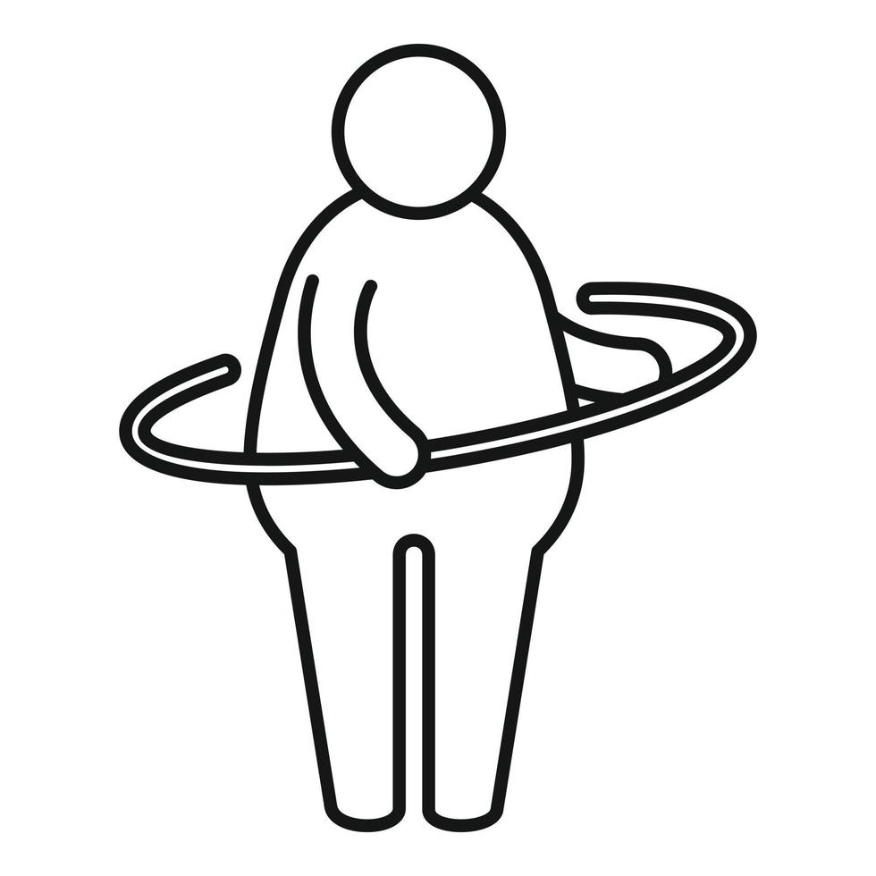 ícone de círculo de homem com excesso de peso, estilo de estrutura de tópicos vetor