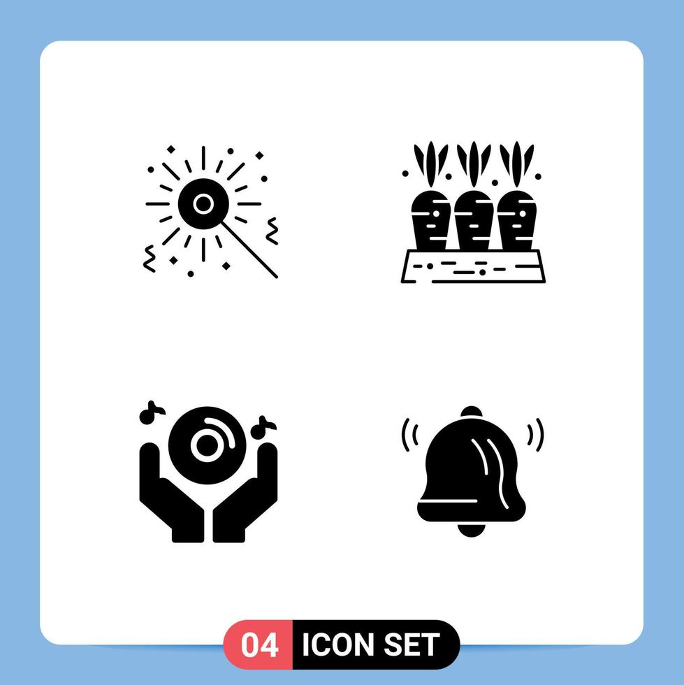 grupo de símbolos de ícone universal de glifos sólidos modernos de bengala dj agricultura comida música elementos de design de vetores editáveis