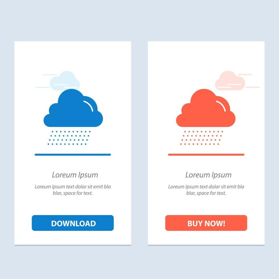 cloud rain canadá azul e vermelho baixe e compre agora modelo de cartão de widget da web vetor