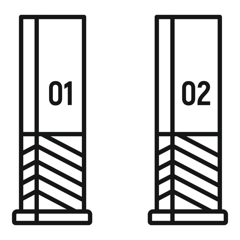 ícone de lugar subterrâneo de estacionamento, estilo de estrutura de tópicos vetor