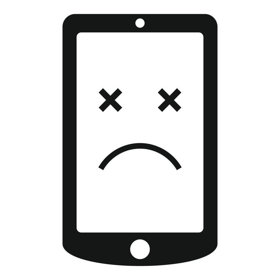 ícone de telefone móvel quebrado, estilo simples vetor