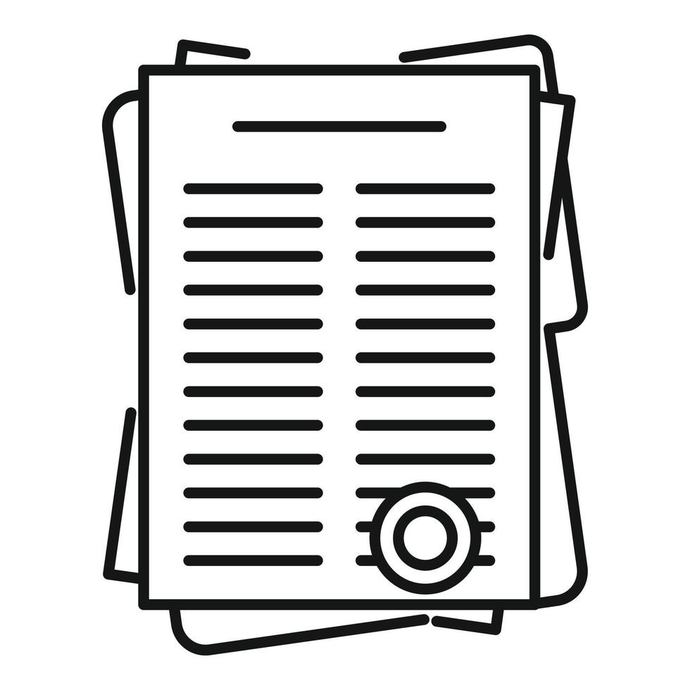 ícone de papéis de leasing, estilo de estrutura de tópicos vetor