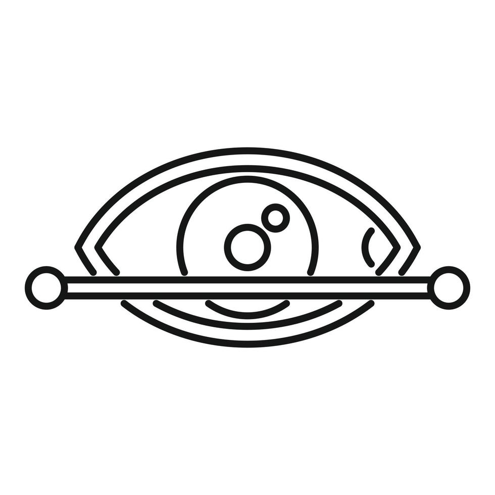 ícone de autenticação de varredura ocular, estilo de estrutura de tópicos vetor