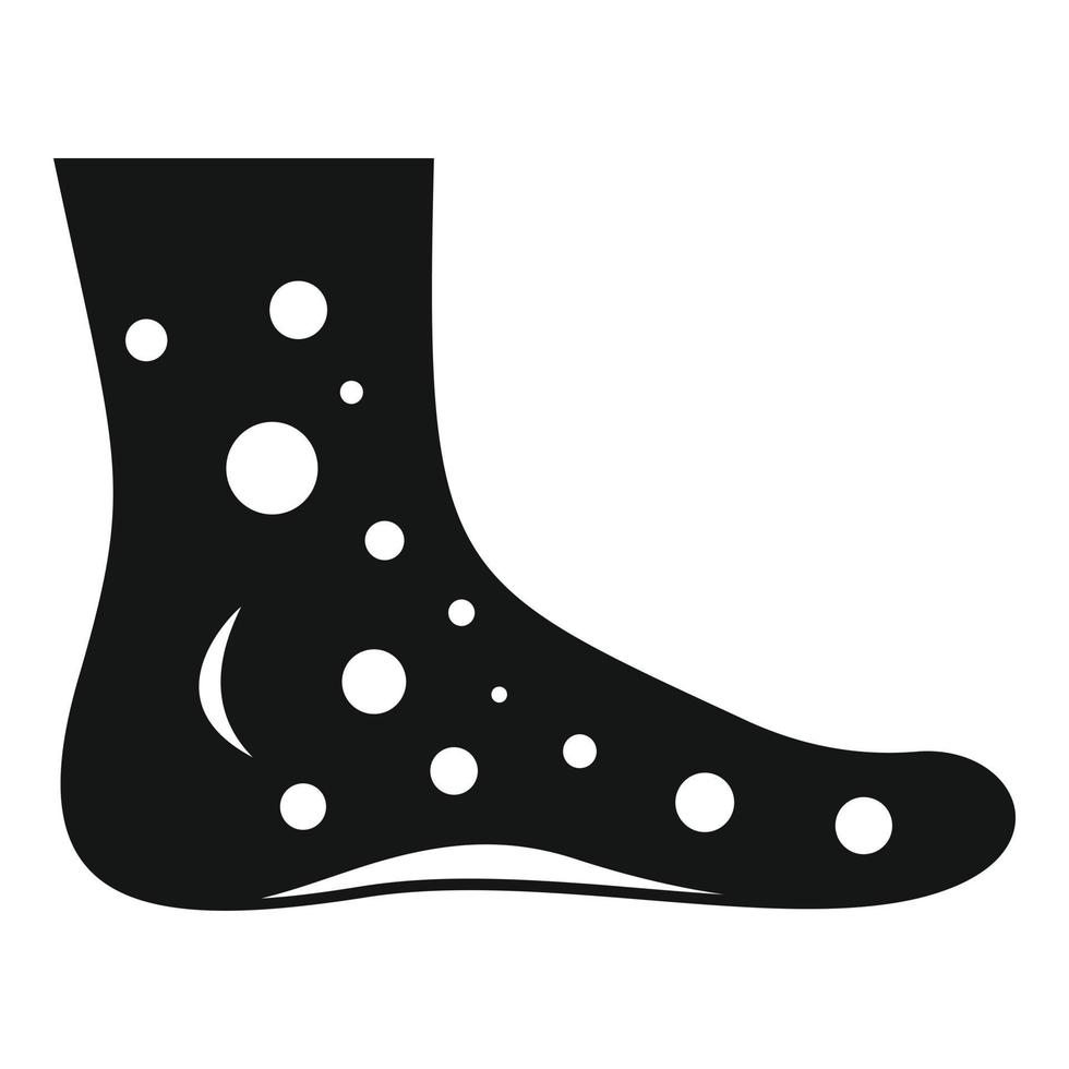 ícone do sarampo no pé, estilo simples vetor