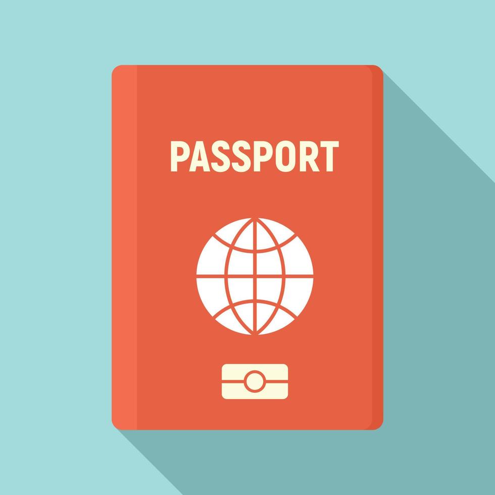 ícone de passaporte de viagem, estilo simples vetor