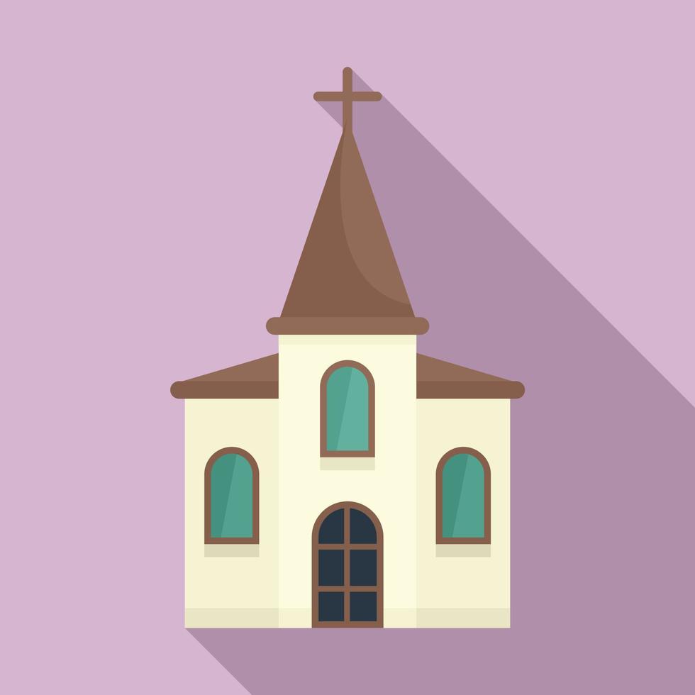 ícone de igreja de madeira, estilo simples vetor
