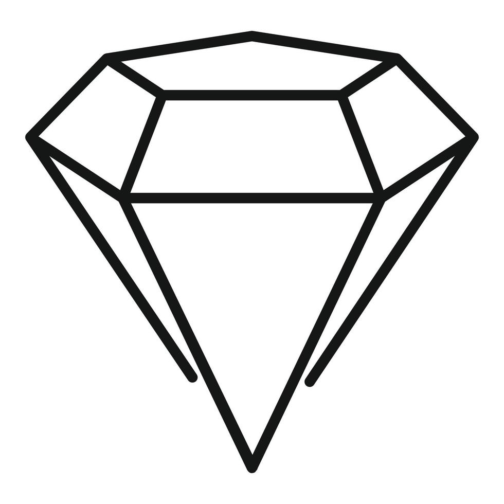 ícone de habilidades de diamante, estilo de estrutura de tópicos vetor