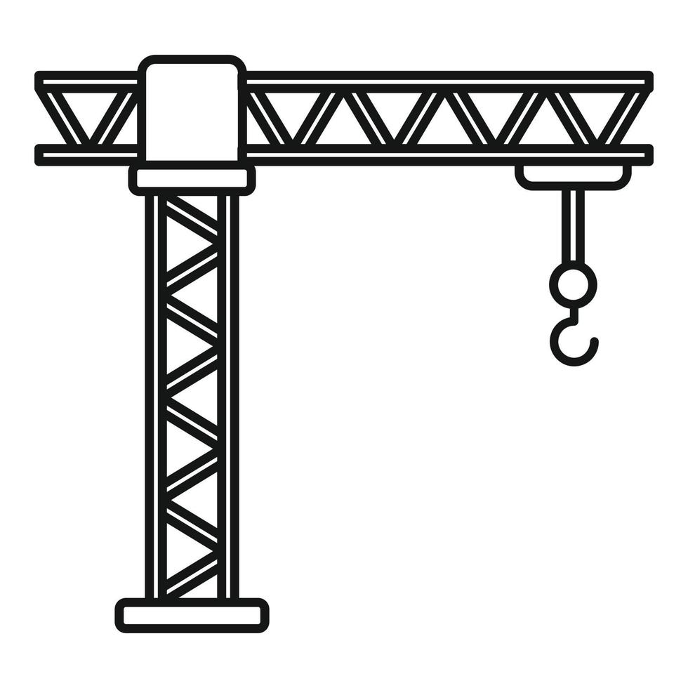 ícone de guindaste de carga, estilo de estrutura de tópicos vetor