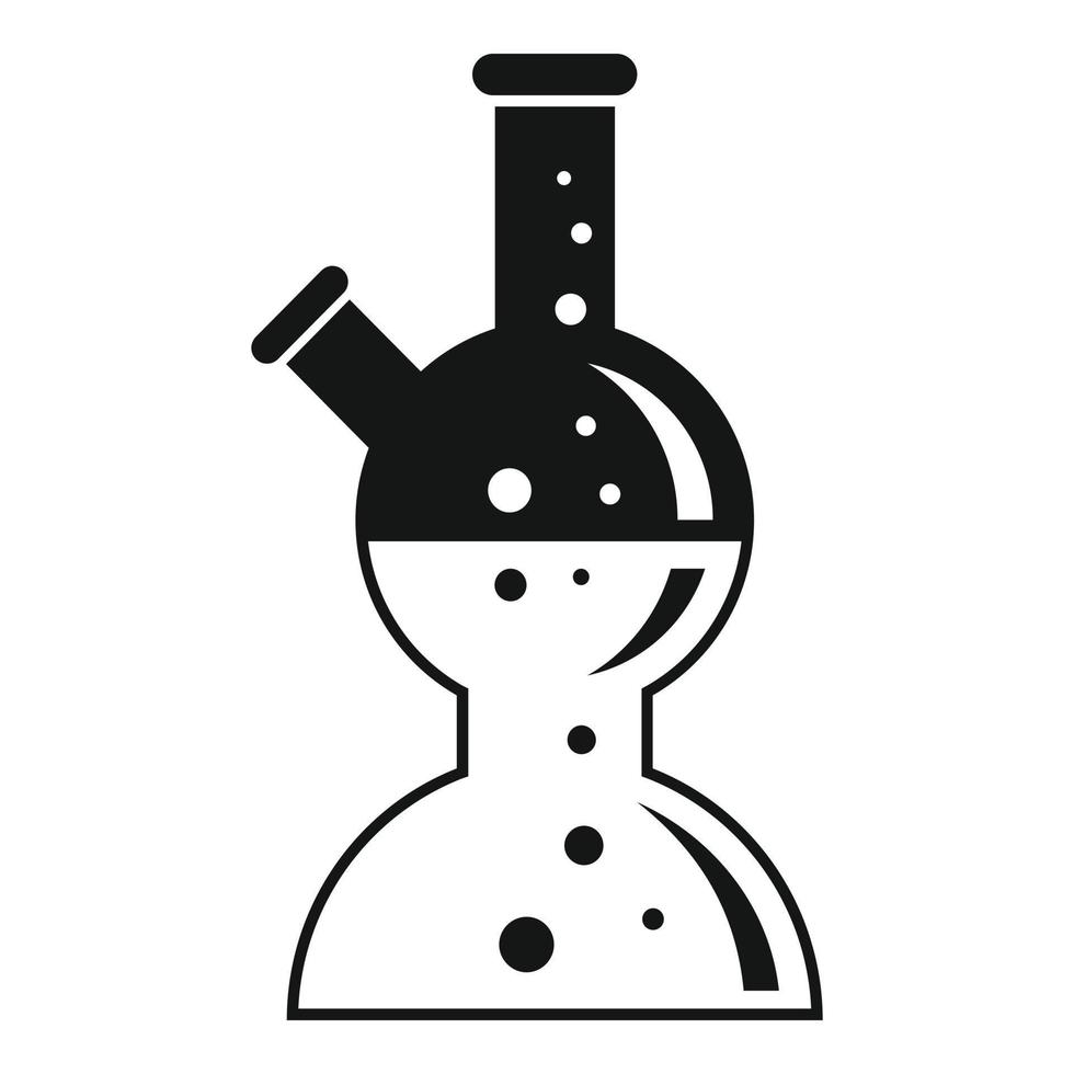 ícone de panela de laboratório fervente, estilo simples vetor