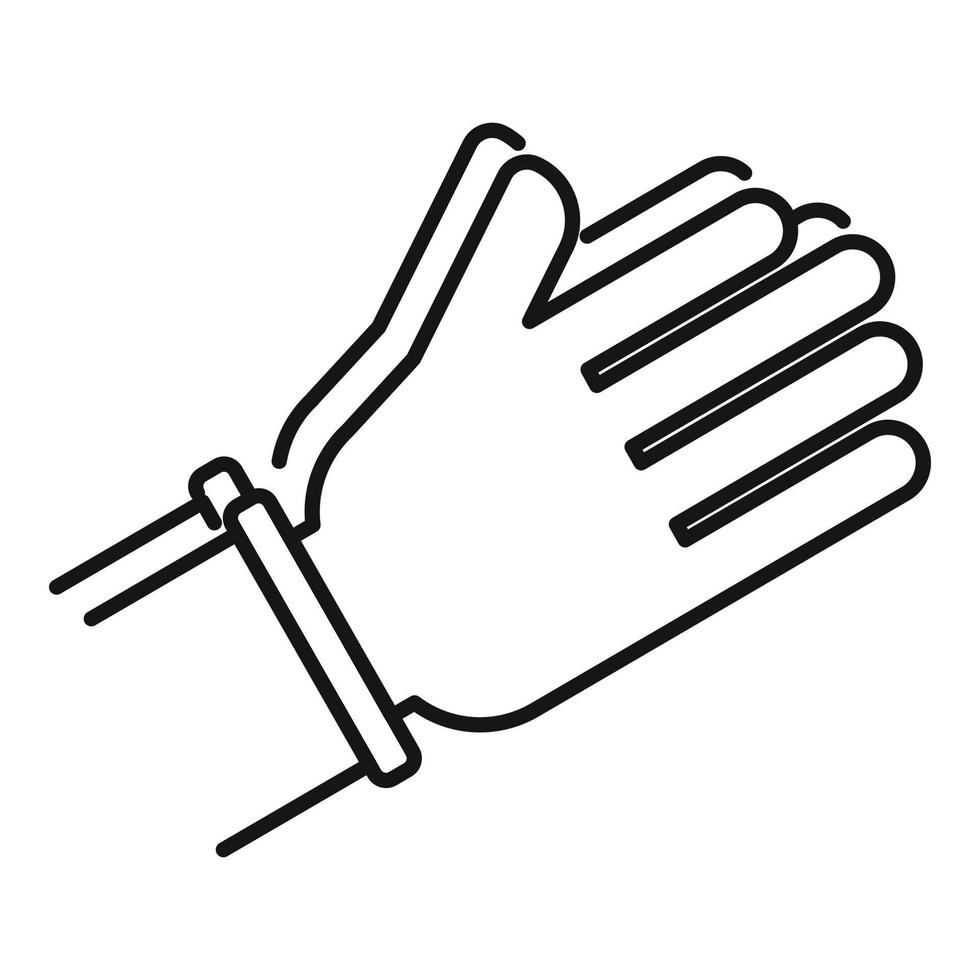 ícone de mãos de oração, estilo de estrutura de tópicos vetor