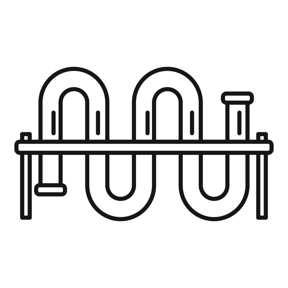 ícone de tubo de laboratório, estilo de estrutura de tópicos vetor