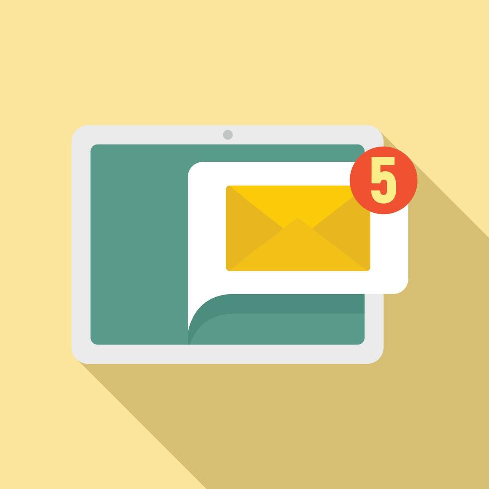 ícone de notificação de tablet, estilo simples vetor