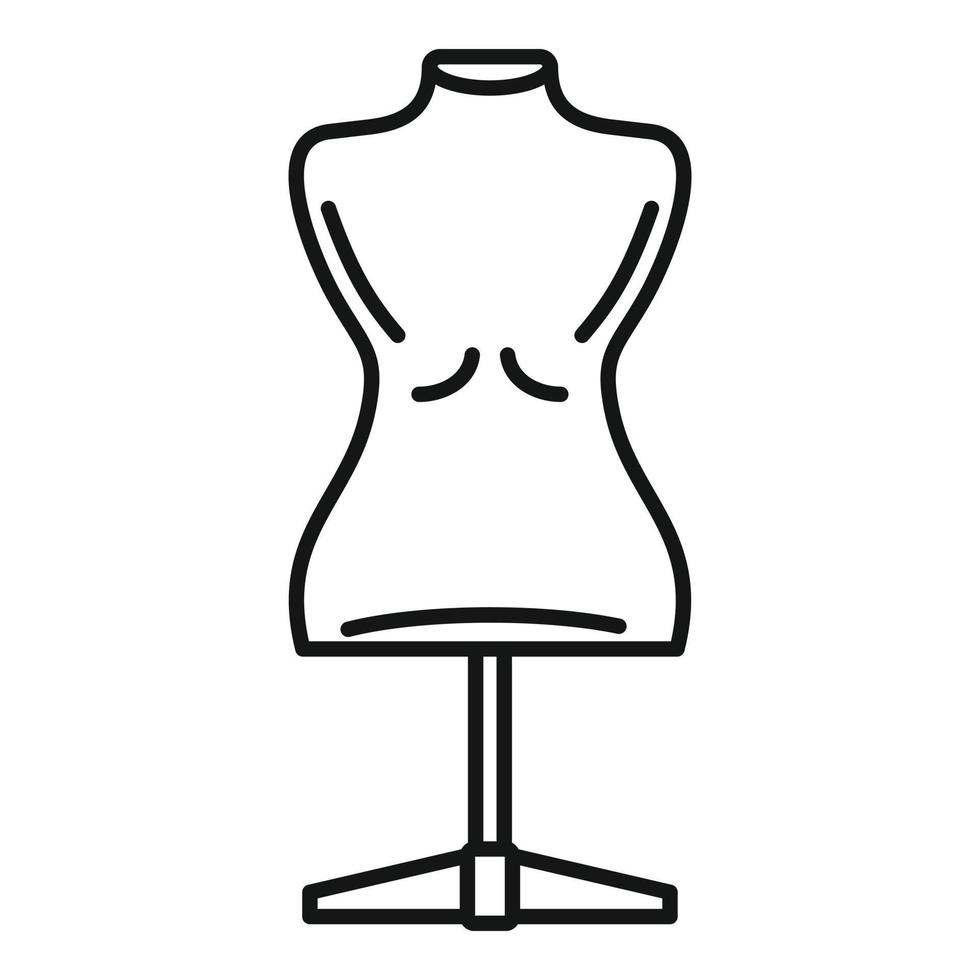 ícone de costureira de manequim, estilo de estrutura de tópicos vetor