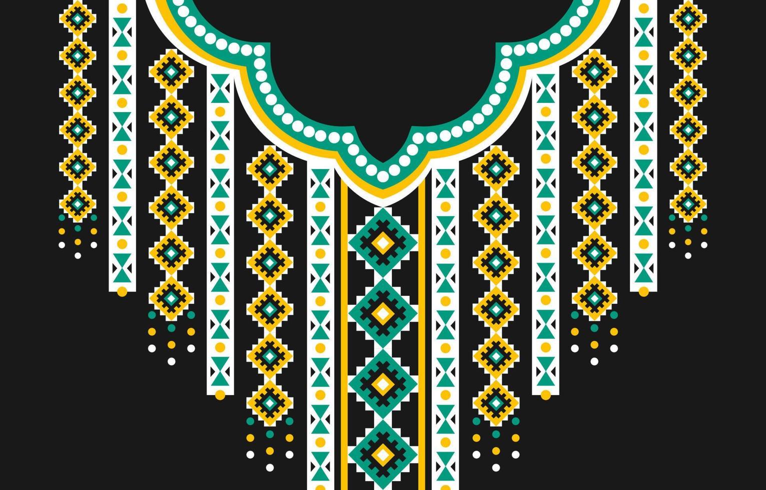 padrão geométrico oriental étnico tradicional. bordado de colar tribal. vetor