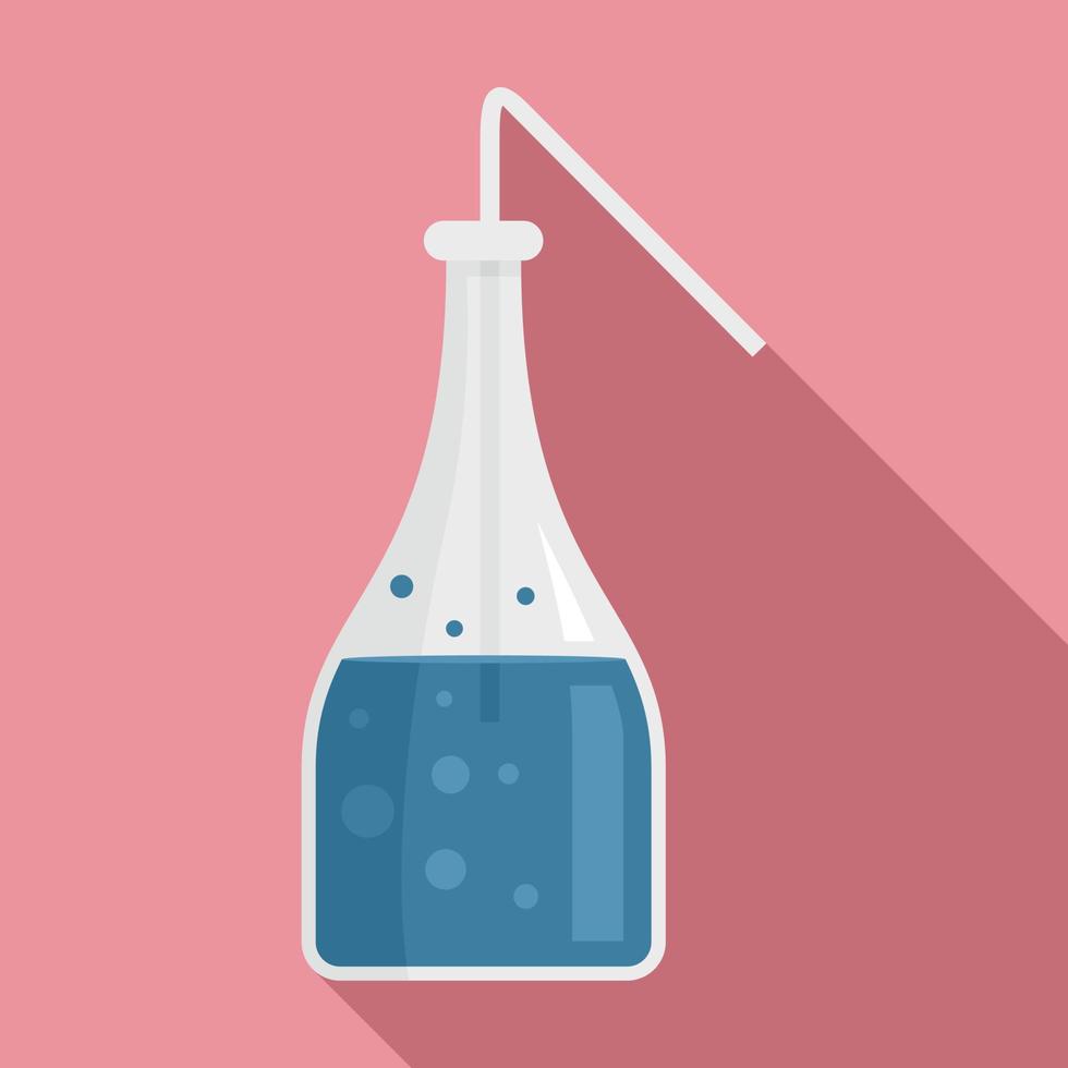 ícone de garrafa de laboratório fervente, estilo simples vetor