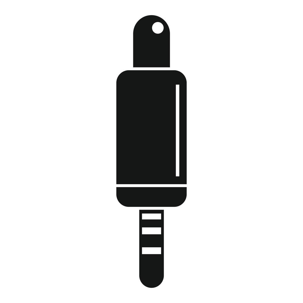 ícone de plugue de fones de ouvido de telefone, estilo simples vetor