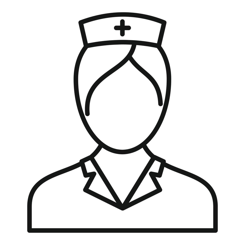 ícone de enfermeira de pessoas, estilo de estrutura de tópicos vetor
