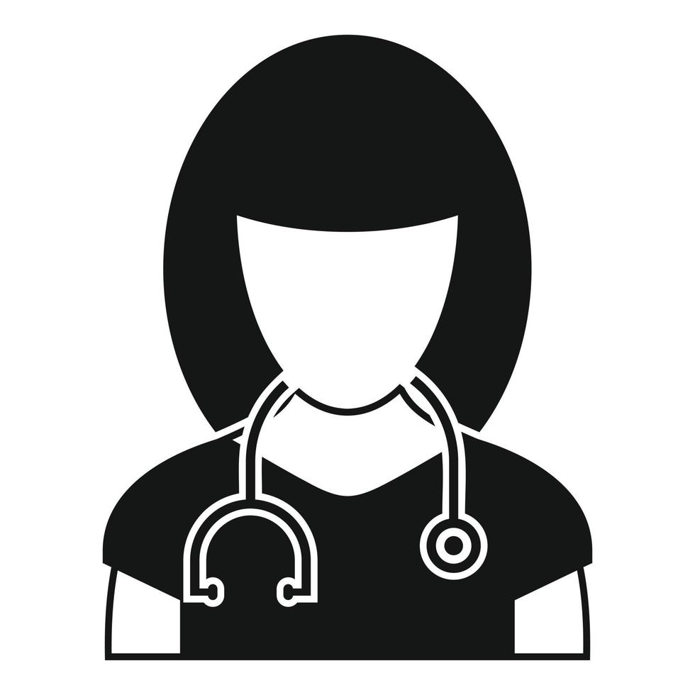ícone de enfermeira de trabalho, estilo simples vetor