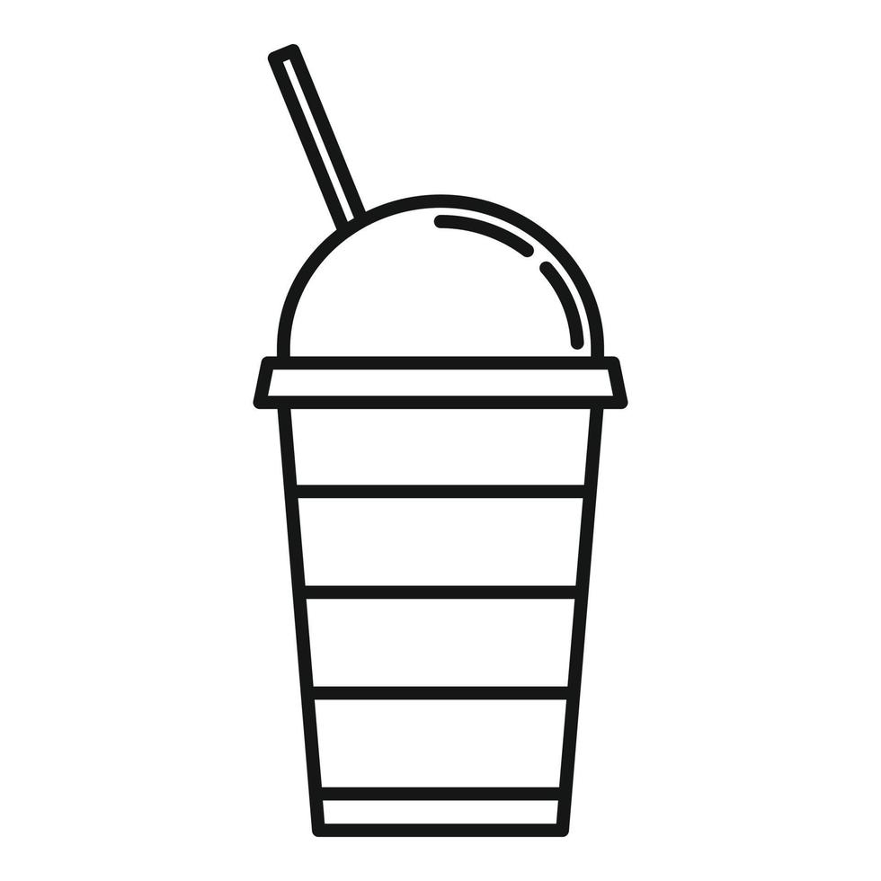 ícone de copo de suco, estilo de estrutura de tópicos vetor