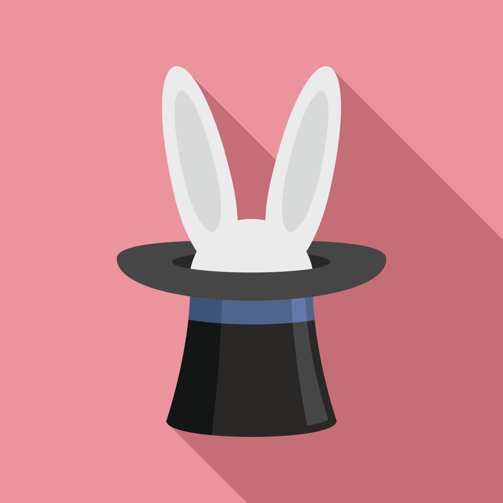 coelho no ícone de chapéu, estilo simples vetor