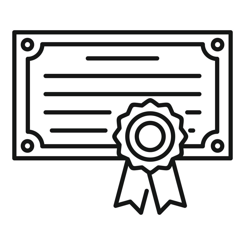 ícone de diploma de exame, estilo de estrutura de tópicos vetor