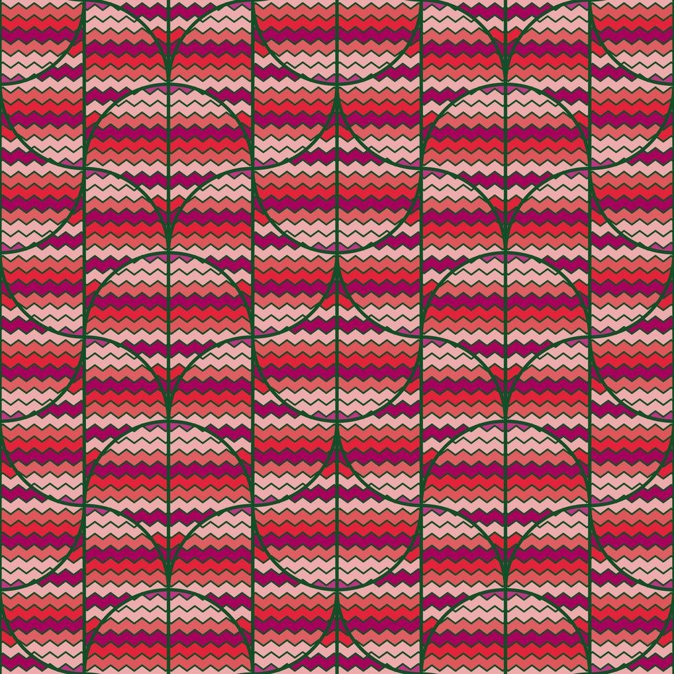 padrão sem emenda de linhas de ondas tribais desenhadas à mão. ornamento de mosaico em ziguezague abstrato. vetor