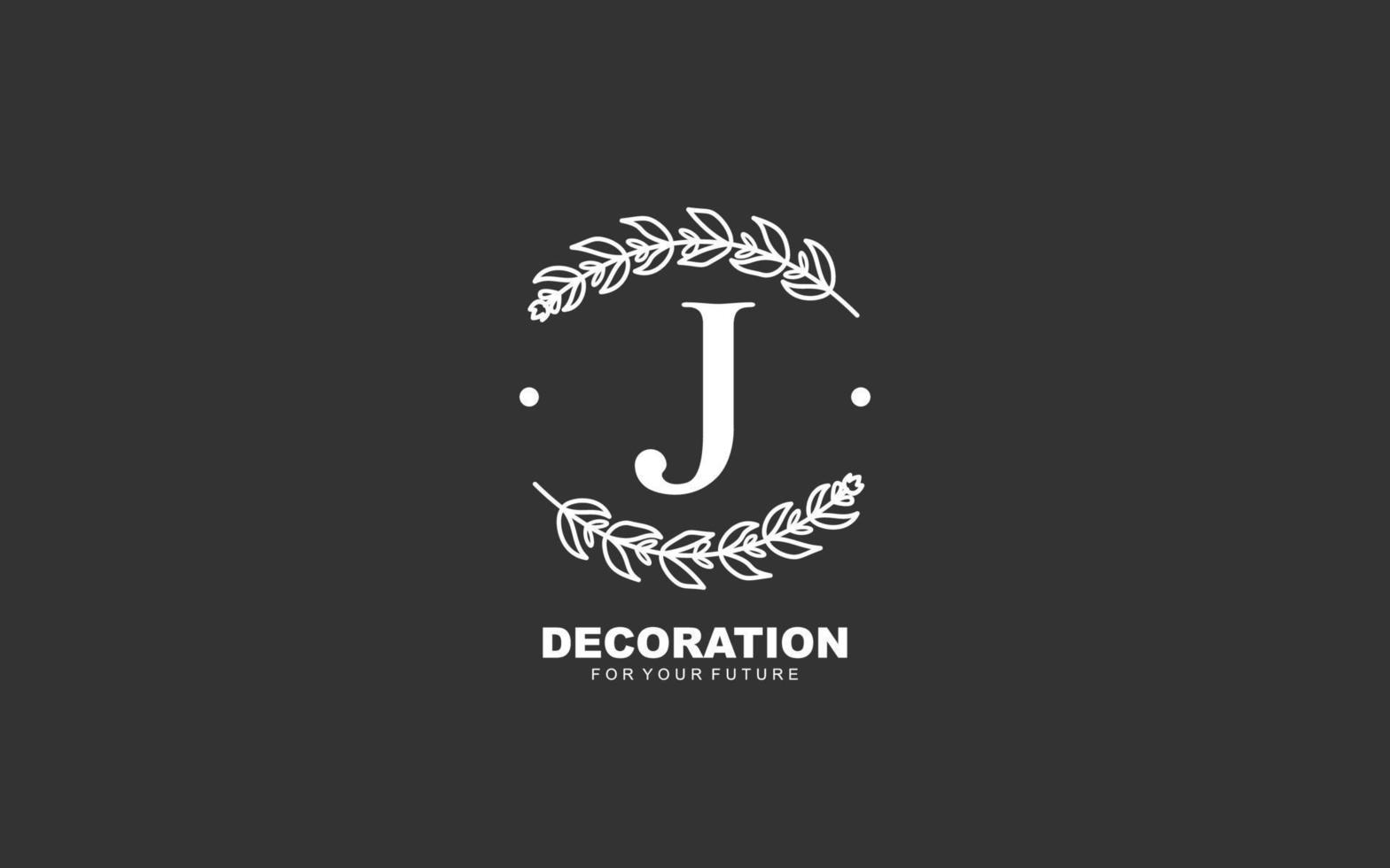 j logotipo floral vetor para empresa de identidade. ilustração vetorial de modelo de natureza de letra inicial para sua marca.