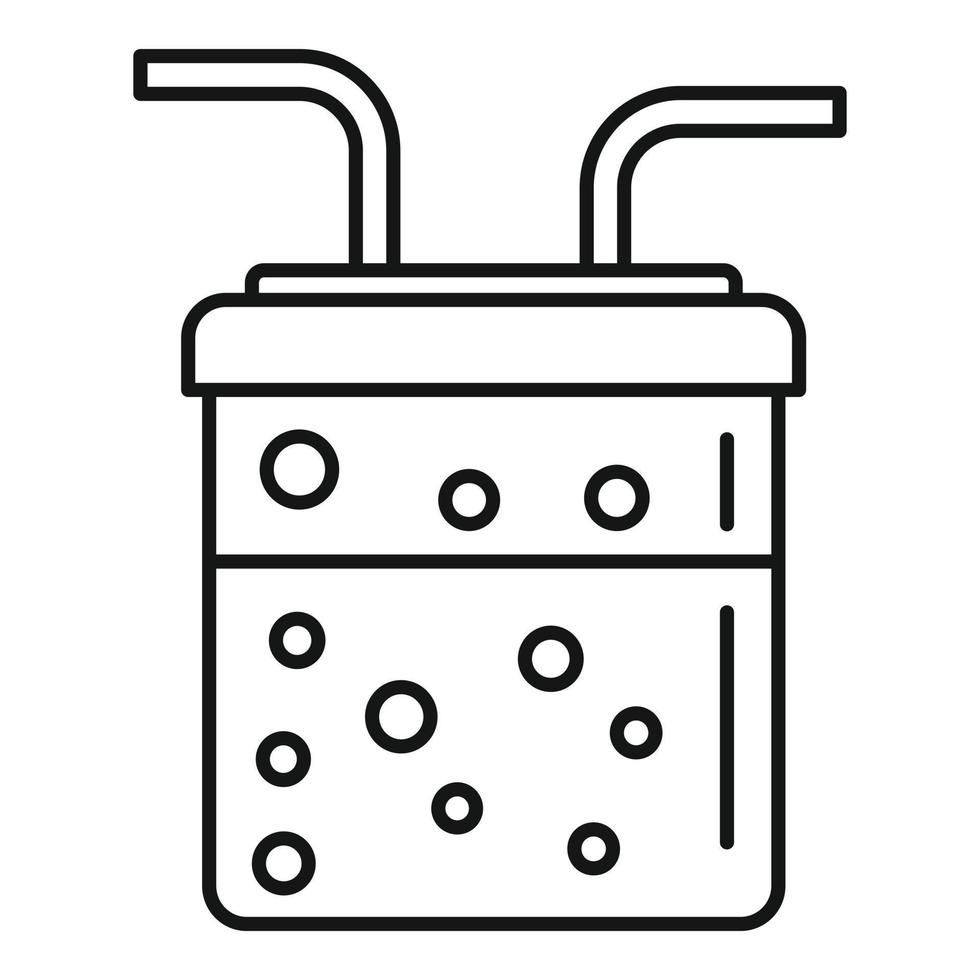 ícone de balão de tubo fervente, estilo de estrutura de tópicos vetor