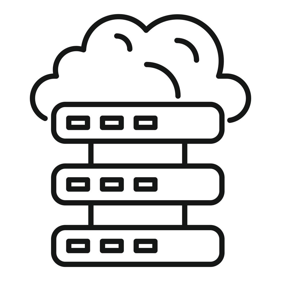 ícone do data center digital, estilo de estrutura de tópicos vetor