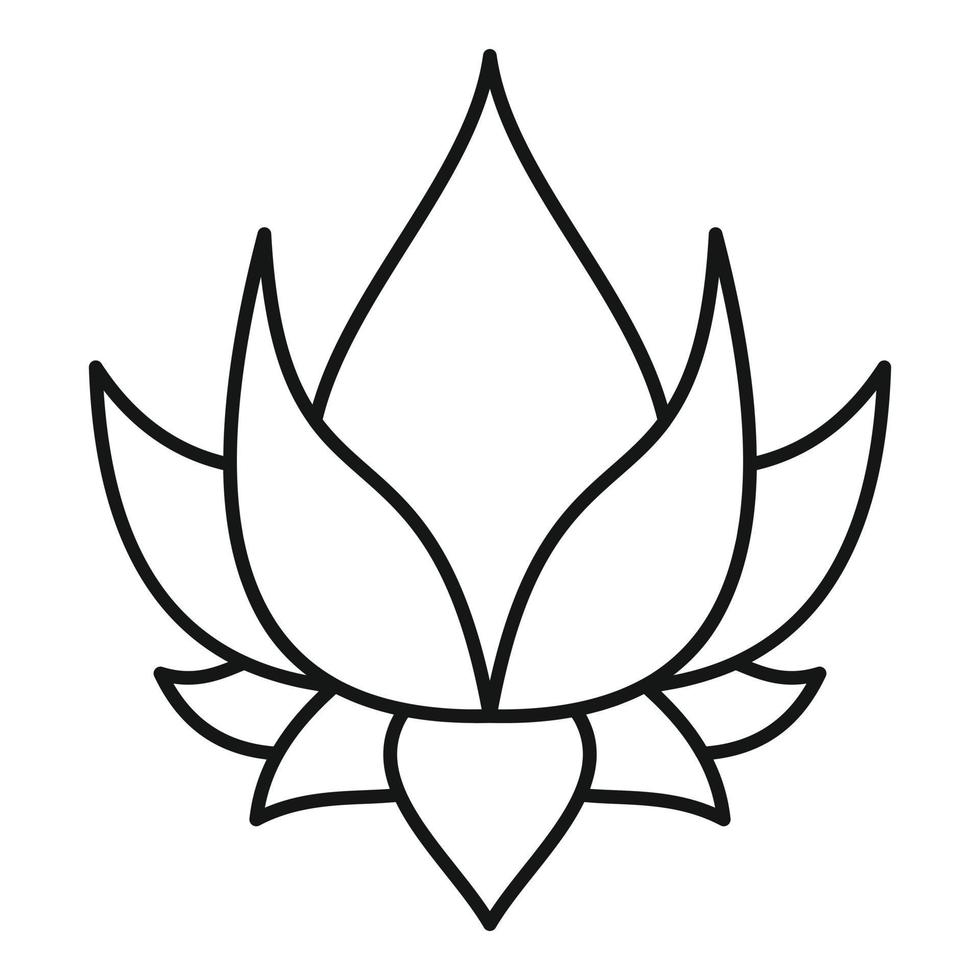 ícone de planta de lótus, estilo de estrutura de tópicos vetor