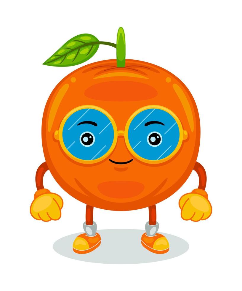 ilustração em vetor personagem mascote laranja fofo
