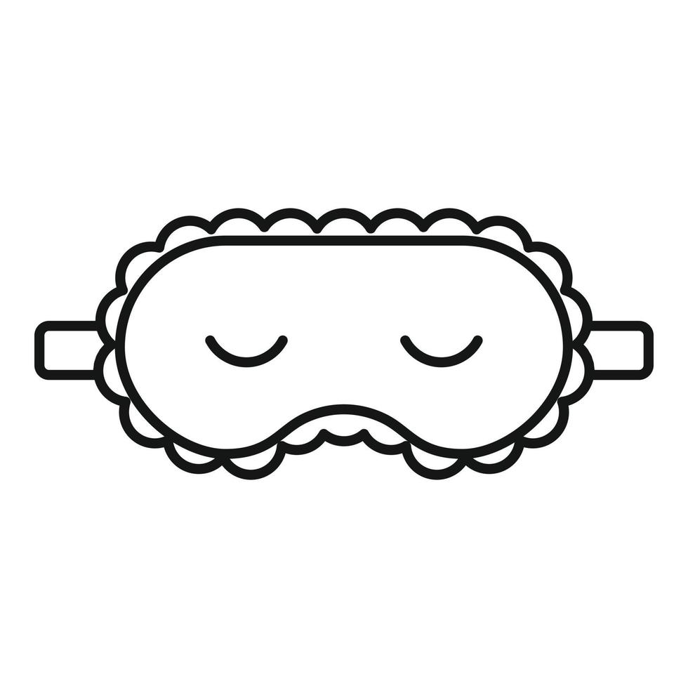ícone de máscara de dormir, estilo de estrutura de tópicos vetor