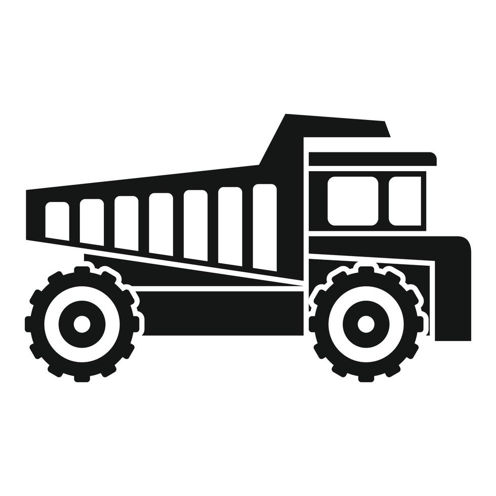 ícone de caminhão basculante, estilo simples vetor