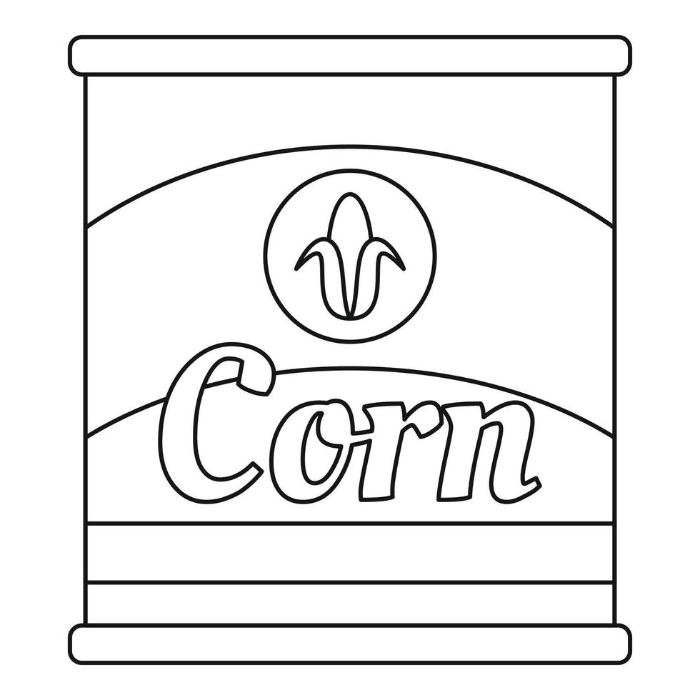 ícone de lata de milho, estilo de estrutura de tópicos vetor