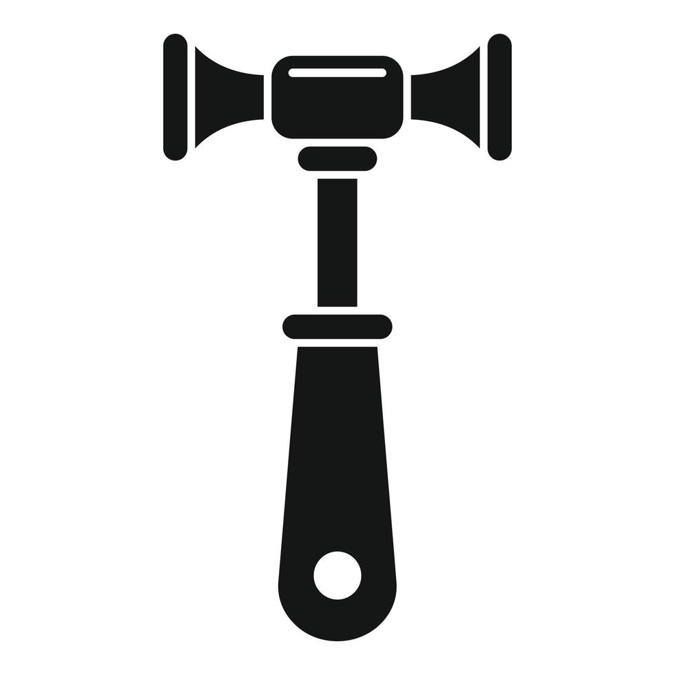 ícone do martelo quiroprático, estilo simples vetor