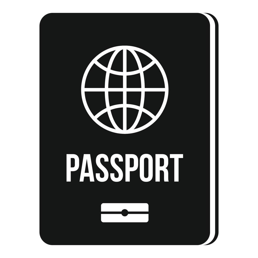 ícone de passaporte, estilo simples vetor