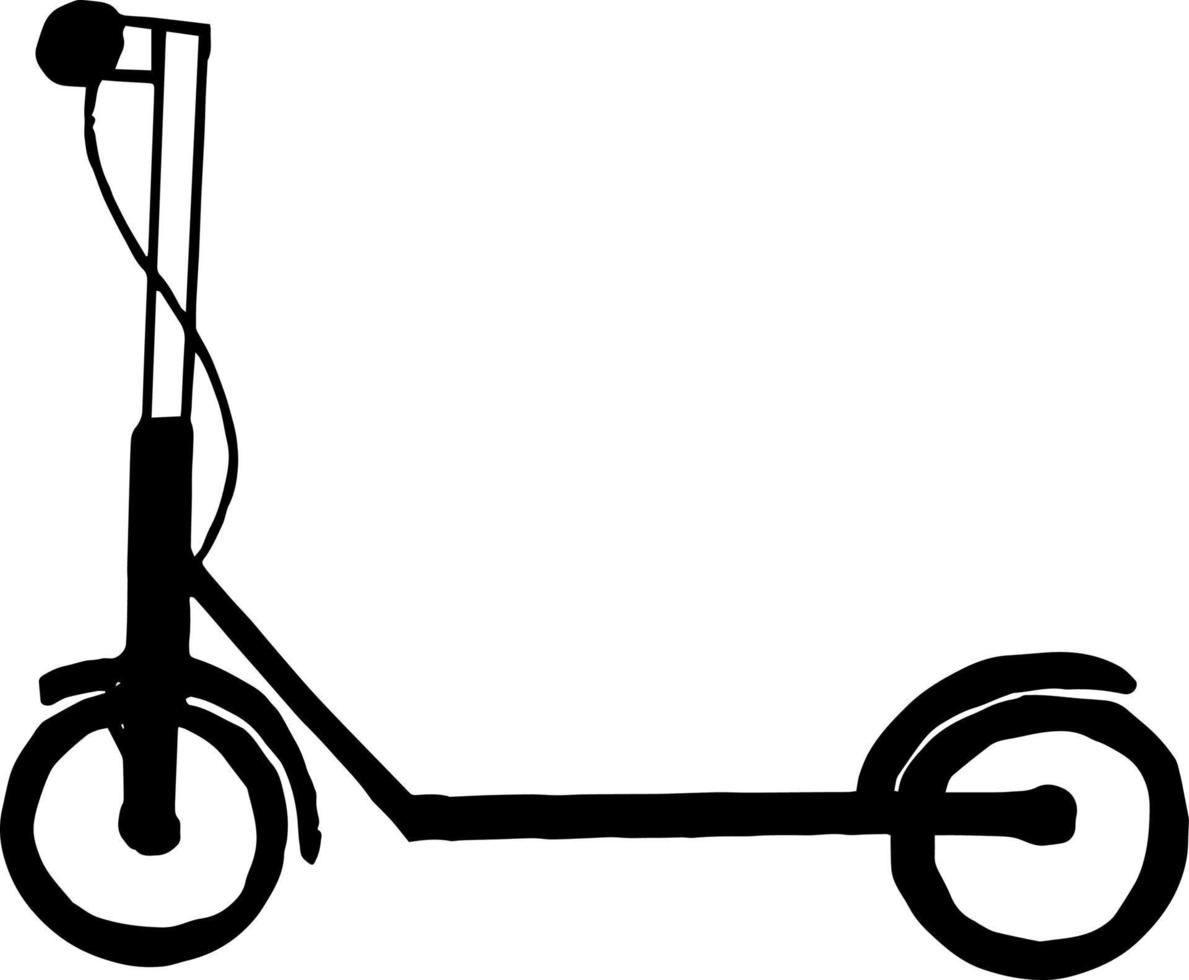 ícone de scooter elétrico. doodle desenhado à mão. vetor, escandinavo, transporte monocromático de minimalismo nórdico vetor