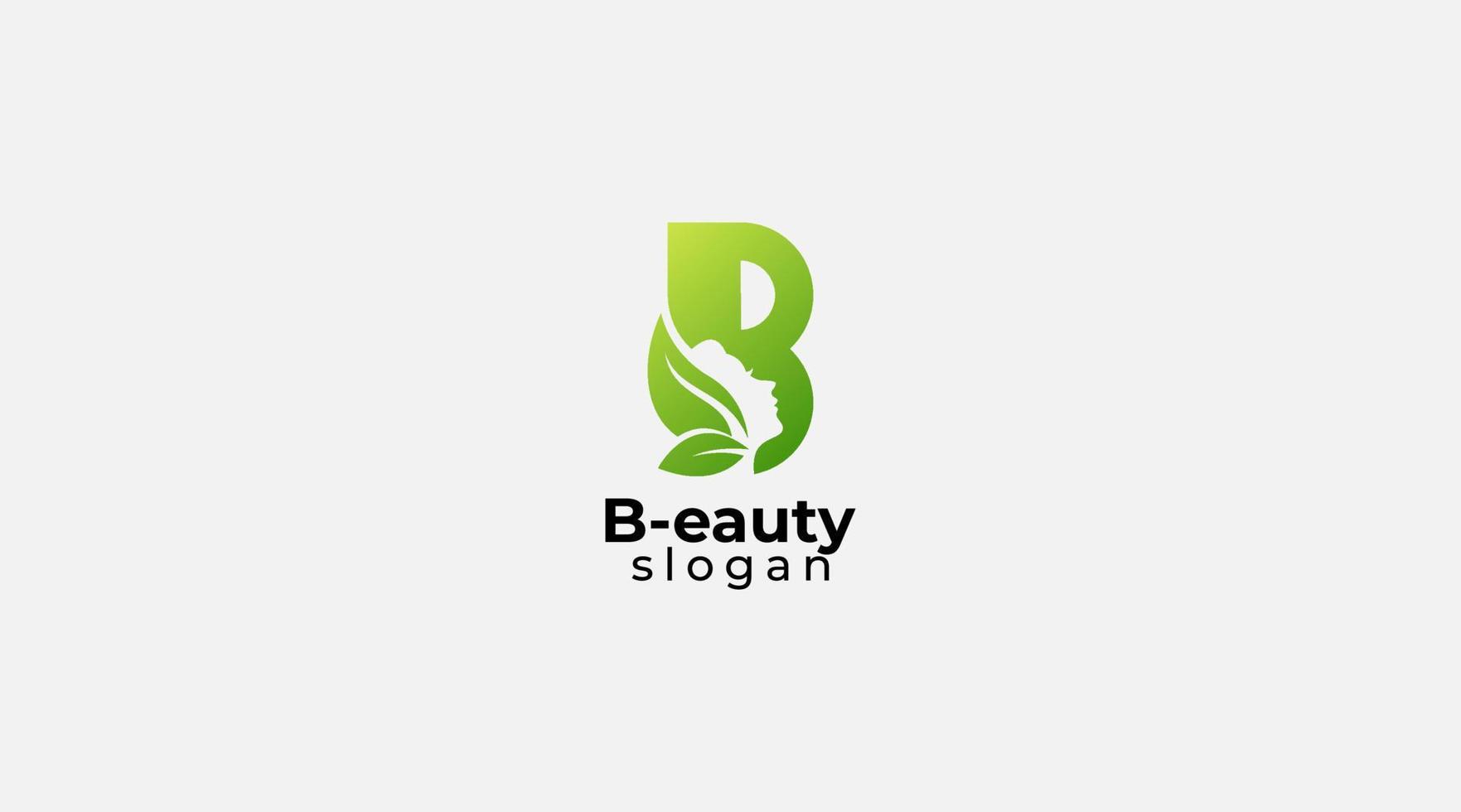 letra b logotipo de beleza spa natureza salão design vetor