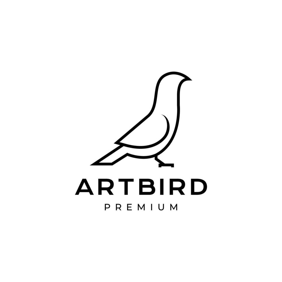 lindo pássaro linha simples vetor de design de logotipo moderno minimalista