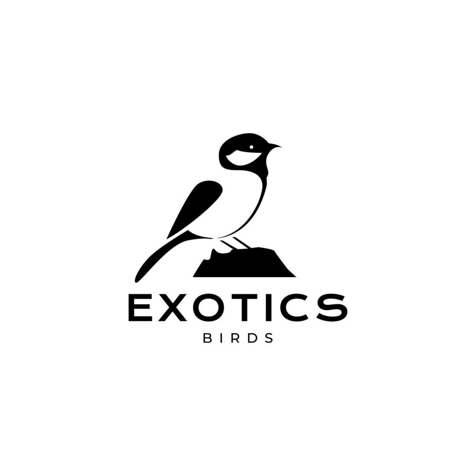 vetor de design de logotipo mínimo de pássaro carriça exótico
