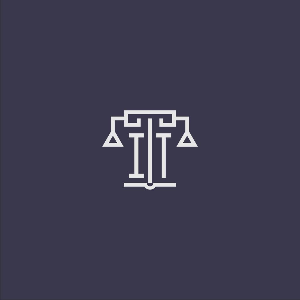 monograma inicial para o logotipo do escritório de advocacia com imagem vetorial de escalas vetor