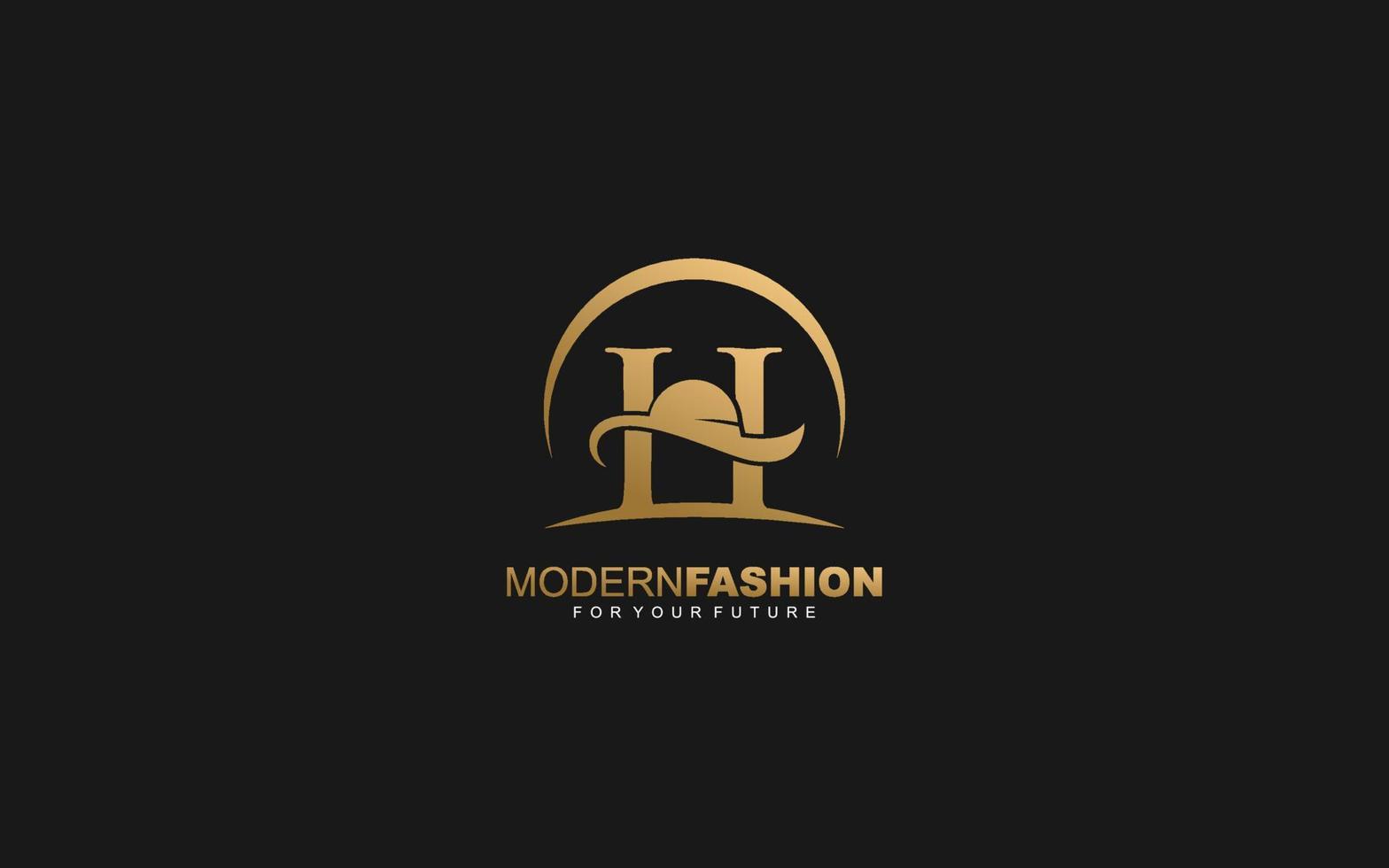 h logo empresa de moda. ilustração em vetor modelo de identidade de texto para sua marca.