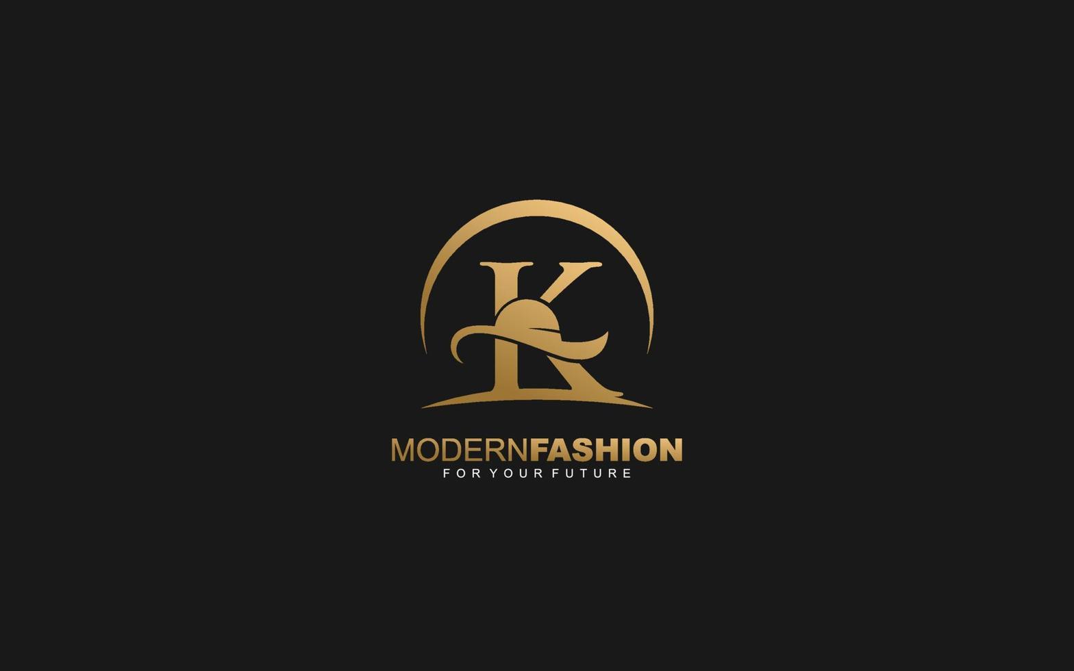 k logotipo empresa de moda. ilustração vetorial de modelo de identidade de texto para sua marca. vetor