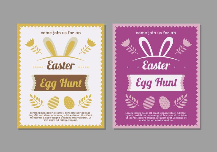 Roxo e amarelo Easter Egg Hunt Posters vetor