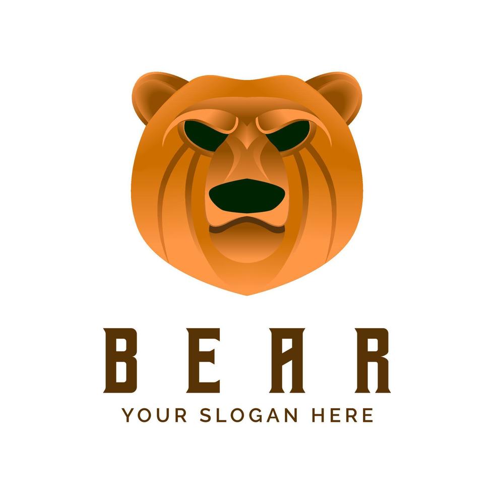 urso logotipo ícone gradiente símbolo modelo design ilustração vetorial vetor
